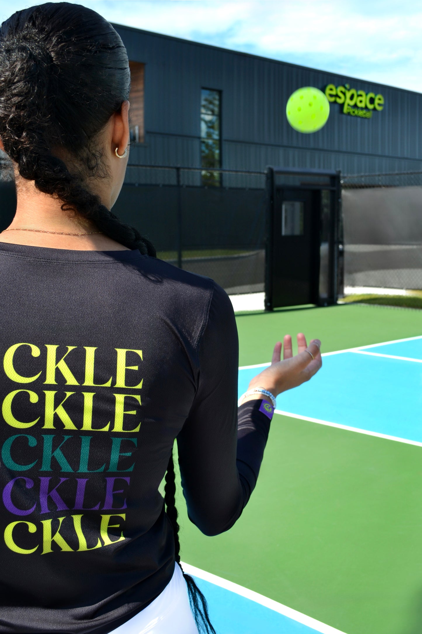 Chandail manches longues femme Espace Pickleball – Ultra respirant & performant